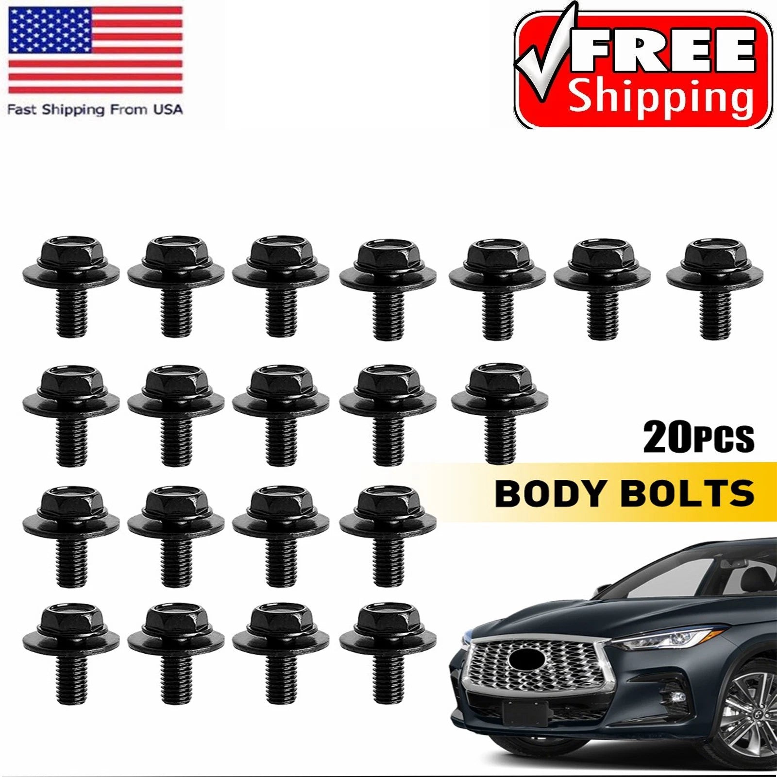 Bolts Screws Fastener M6 10mm Hex For Car Body Fender Engine Splash Shield EOA 6B93BC-57