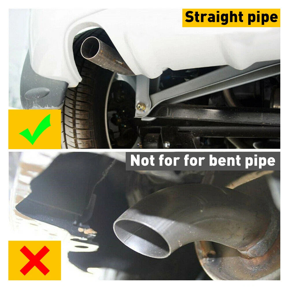 UK 2.5" Car Exhaust Tip Muffler Straight Tail Trim Pipe Cover Stainless Steel 6B93BC-57