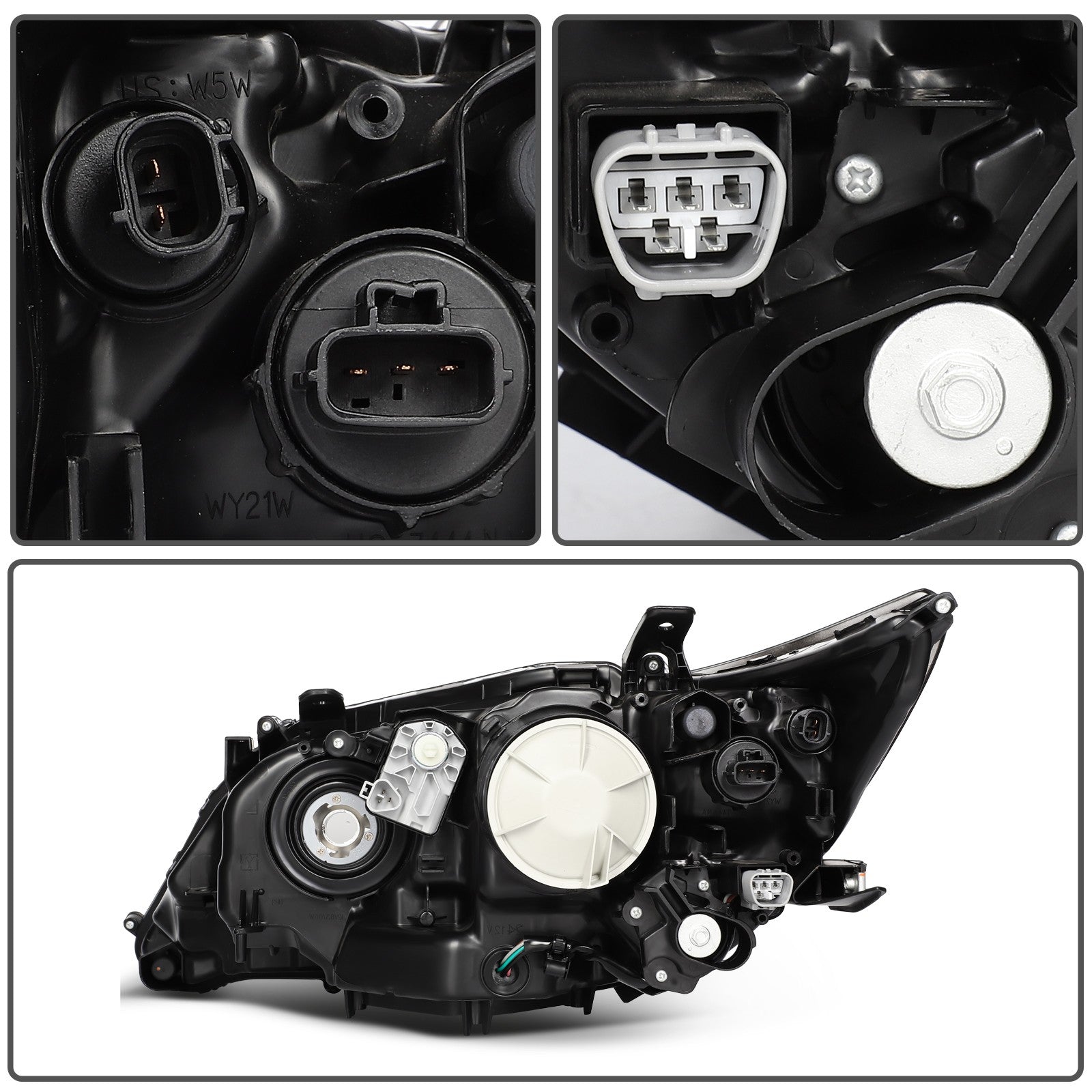 ECCPP Headlight For Lexus ES300h 2.5L ES350 3.5L 2013-2015 Right Side Black 6B93BC-57