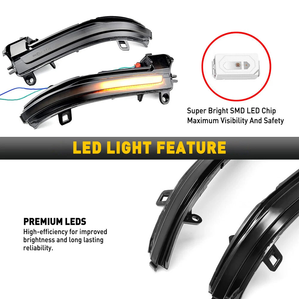AUXITO Turn Signal Lamp Side LED Mirror Light For 4 BMW 3 2 1 Series F32 F33 F36 AUXITO