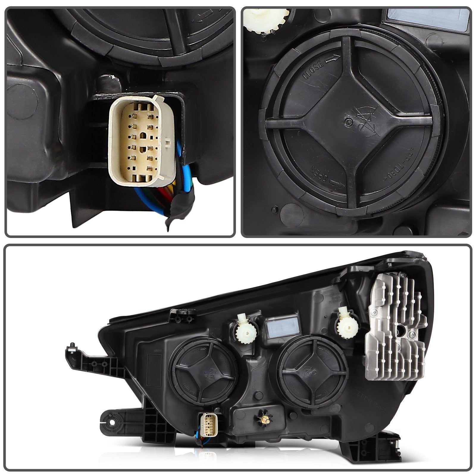 ECCPP Headlights Assembly For Buick Encore 1.4L 2017-2021 Pair Kit Black Amber 6B93BC-57