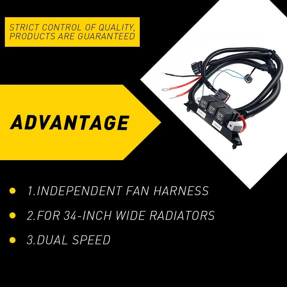 For Chevy Silverado GMC Tahoe Sierra Yukon Retrofit Alone Fan Electric Harness 6B93BC-57