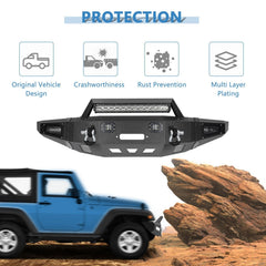 Powder Coated Front Bumper Assembly w/ Lights for 2009-2014 Ford F150 SVT Raptor KOEEP