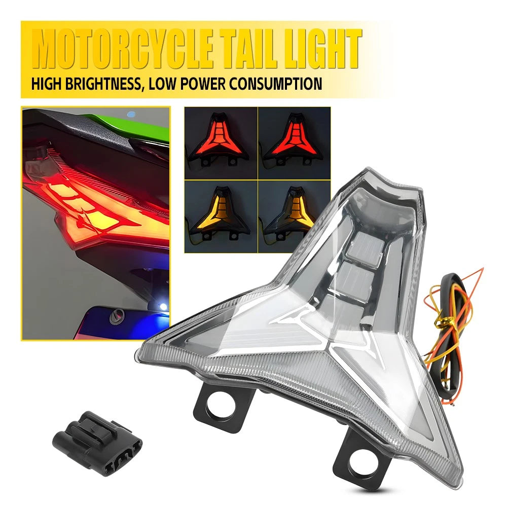 For 2019-2023 KAWASAKI Ninja ZX-10R ZX-6R Integrated LED Tail Light Turn Signal 6B93BC-57