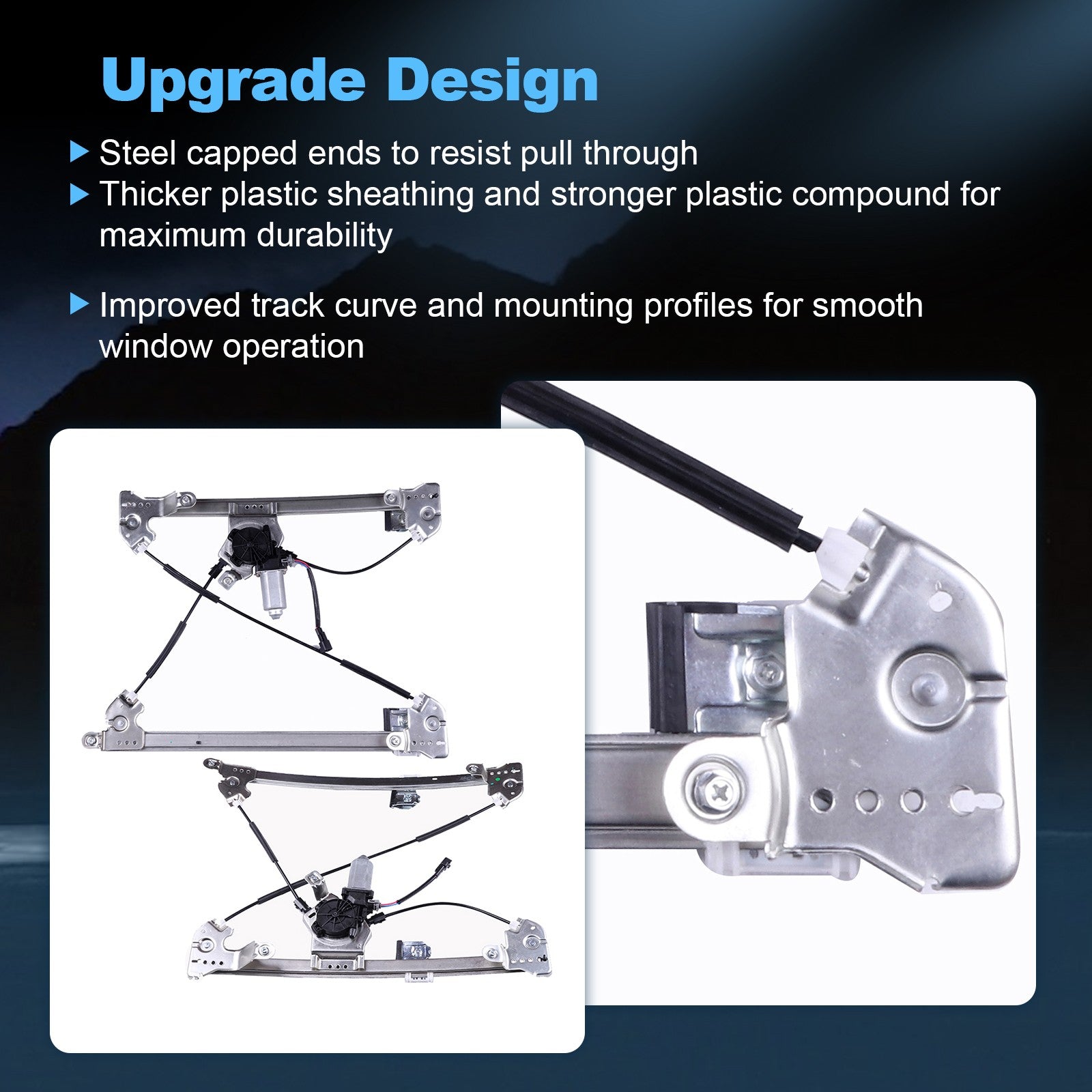 For 2006-2008 Lincoln Mark LT Front LH RH Power Window Regulator With Motor 6B93BC-57