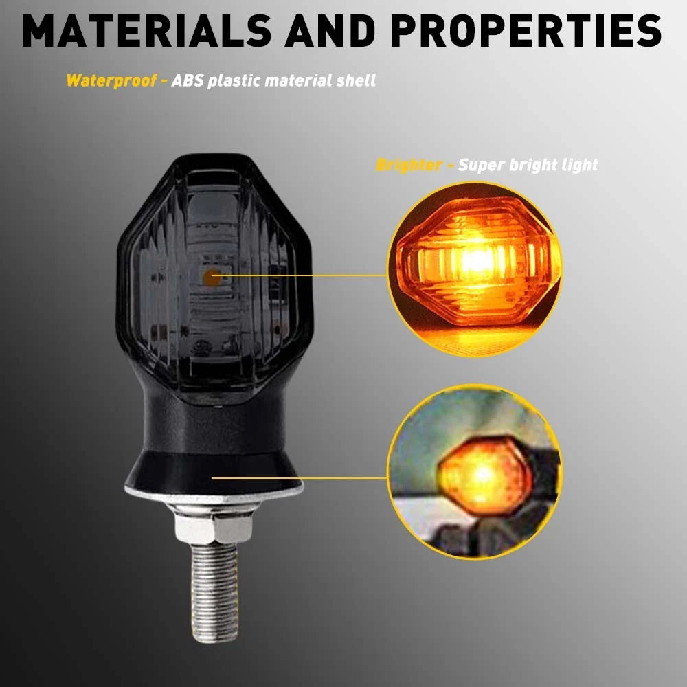 4x Universal Motorcycle Turn Indicator Signal Amber LED Blinker Light 6B93BC-57
