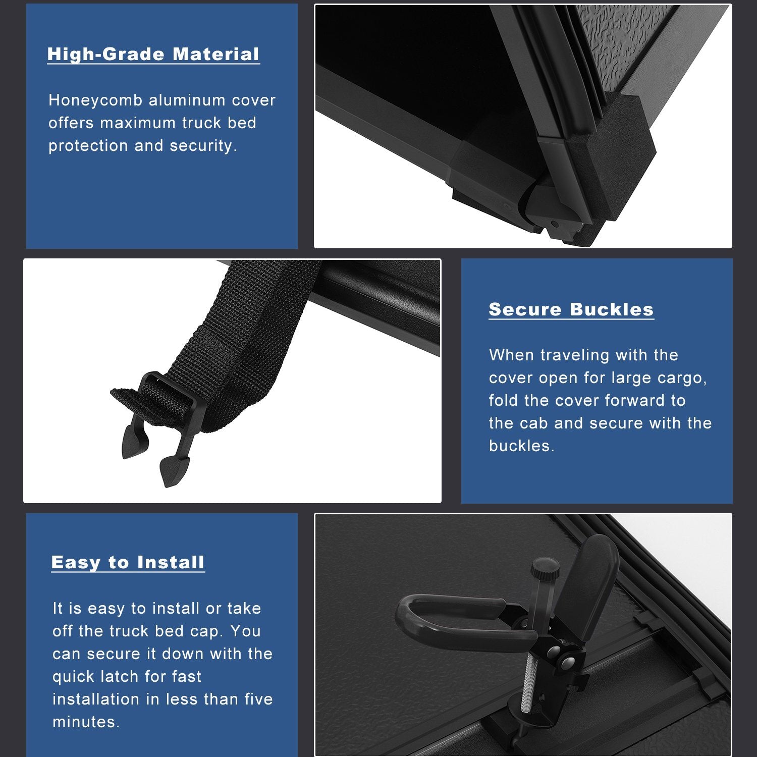 ECCPP 5ft Hard 3-Fold Truck Bed Tonneau Cover Fits Nissan Frontier 2005-2018 Bed ECCPP