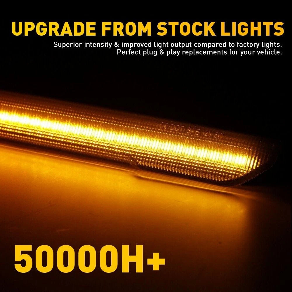 4X For 20-24 GMC Sierra 2500 3500 HD LED Front Rear Side Marker Light Smoked EOA 6B93BC-57