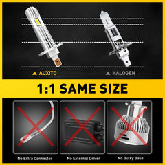 AUXITO H1 LED Headlight Bulb Conversion Kit High Low Lamp 6500K Super White EOA AUXITO