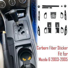 Interior Center Console Carbon Fiber Molding Sticker Decals For Mazda 6 2003-05