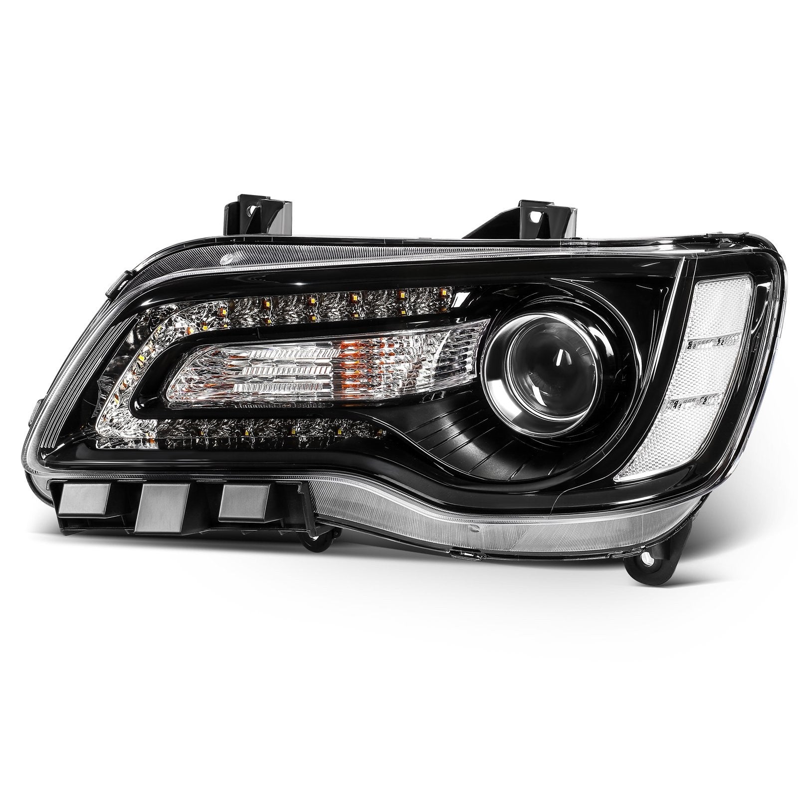 ECCPP Halogen Headlights Assembly For Chrysler 300 2015-2023 Pair Kit Black 6B93BC-57