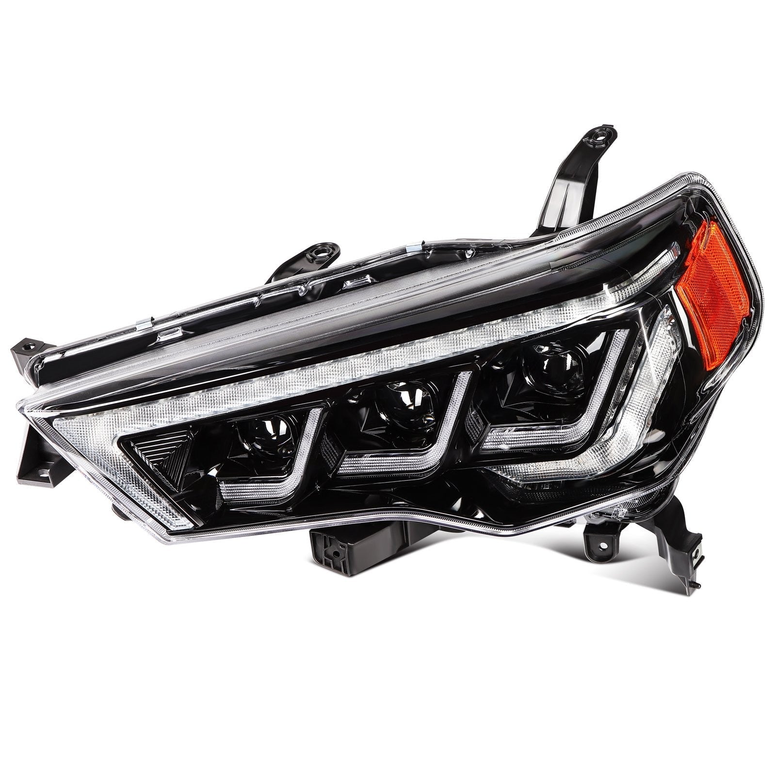 Pair Kit LED Headlights Assembly For 2014-2021 Toyota 4Runner 4.0L Black Amber 6B93BC-57