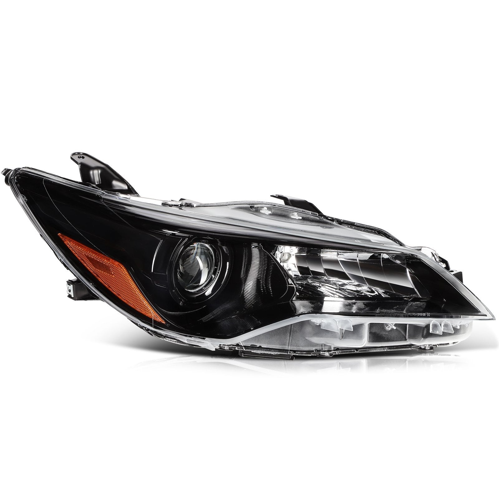 ECCPP Headlights Assembly For Toyota Camry 2.5L 3.5L 2015-2017 Pair Black Amber 6B93BC-57