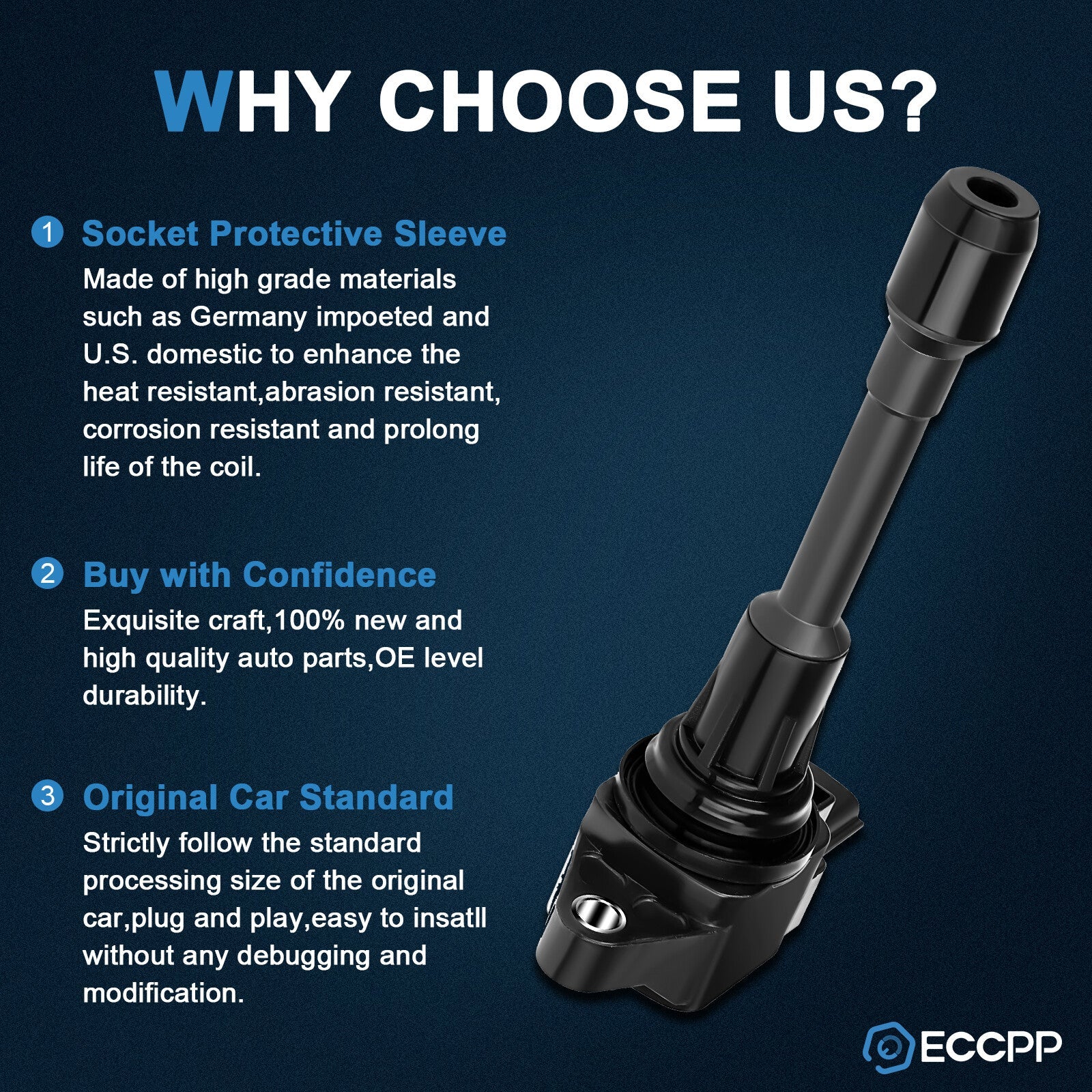 ECCPP 4 Ignition Coils For 2007-2018 Nissan Altima 2.5L 09-14 Nissan Cube 1.8L ECCPP