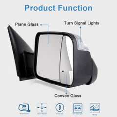 Tow Mirrors Power Heated Turn Signal For 02-08 Dodge Ram 1500 03-09 2500 3500 6B93BC-57