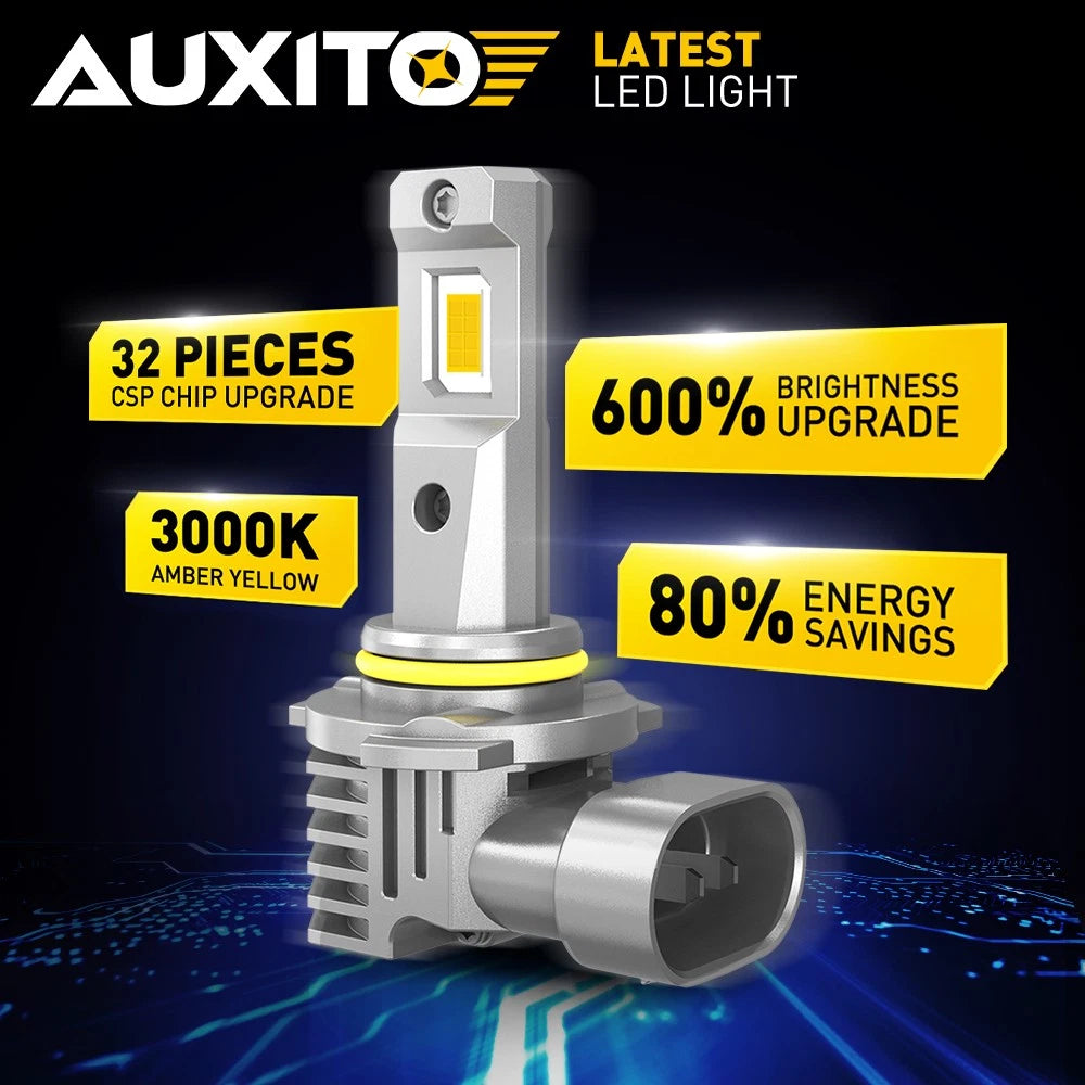 AUXITO 9145 H10 9140 LED Bulbs Fog Light YELLOW for Ford F-150 F-250 Super Duty AUXITO