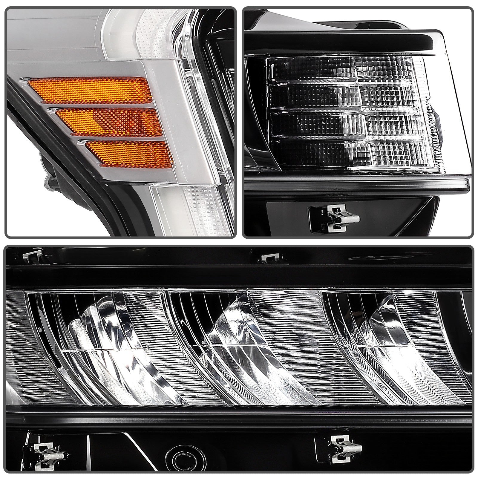 Pair Kit Full LED Headlights Assembly For 2022-2024 Ford Expedition 3.5L Chrome 6B93BC-57