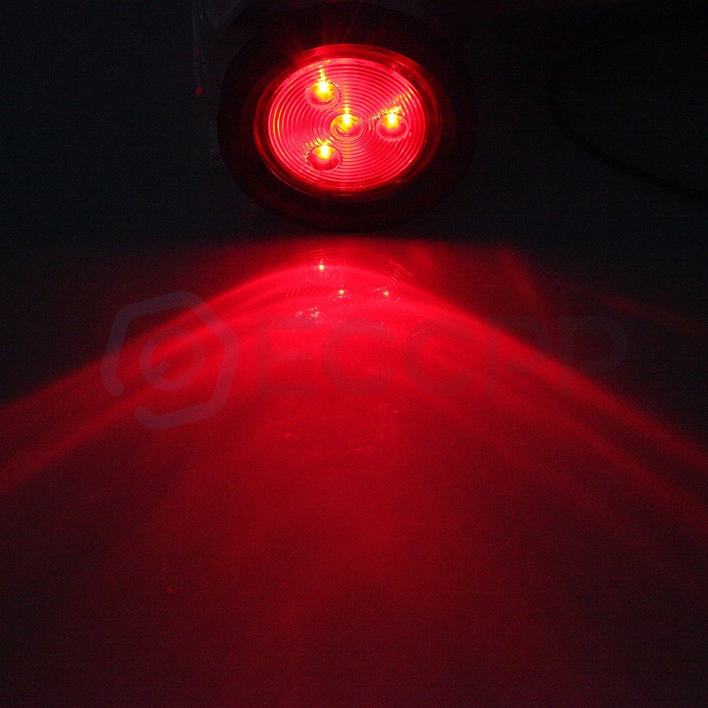 2.5 inch Round Light Truck Trailer Side Marker Clearance 20x Red +Amber 4 LED 6B93BC-57