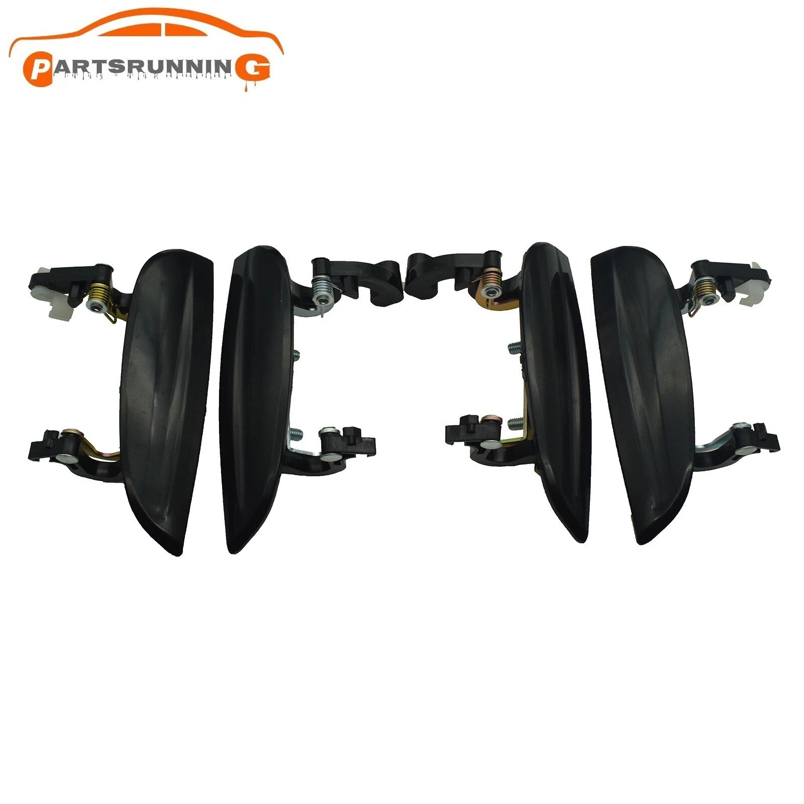 4PCS Front Rear Left Right Black Exterior Door Handles Set For 2003-2005 Kia Rio 6B93BC-57