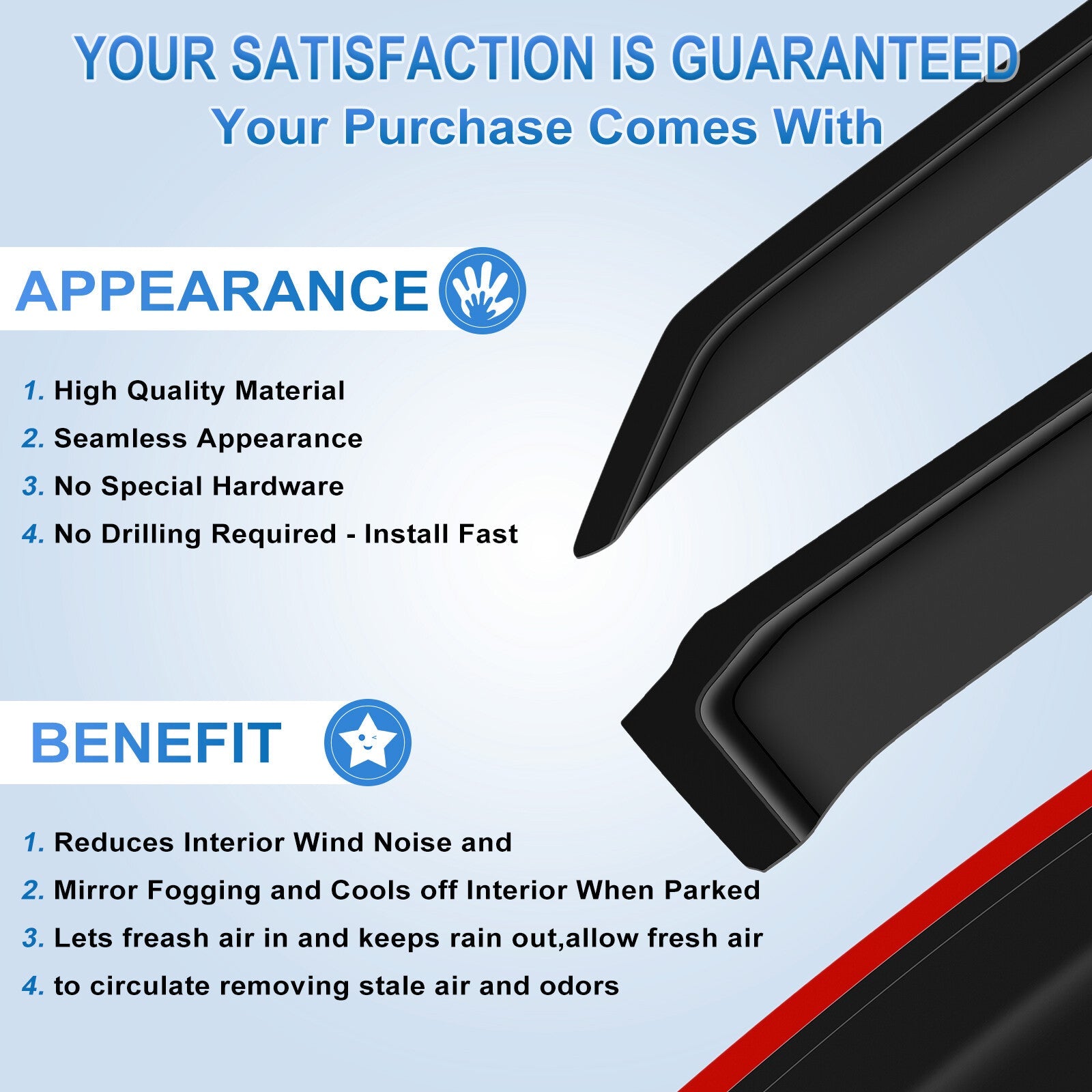 Window Visor Vent Rain Shades Guards Deflectors For 02-05 Honda Civic Sedan 6B93BC-57