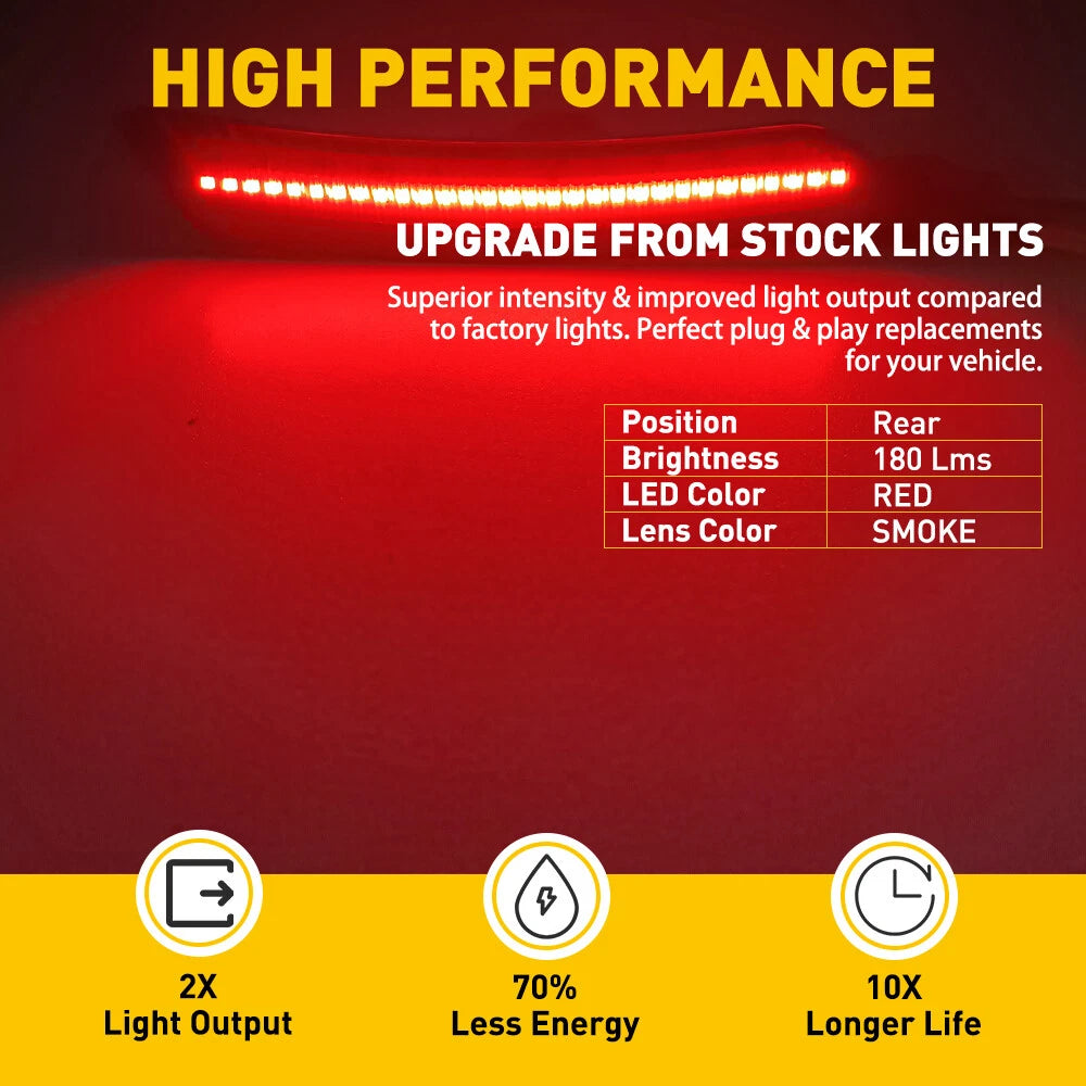 For 2016-2021 Chevy Camaro Front Rear Bumper Side Marker Lights Lamps Smoked LED 6B93BC-57