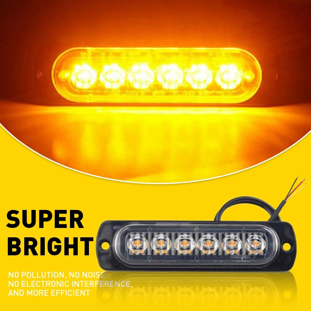 20PCS 6 LED Amber Grill Side Marker Emergency Strobe Light Bar Kit Tow Truck 6B93BC-57