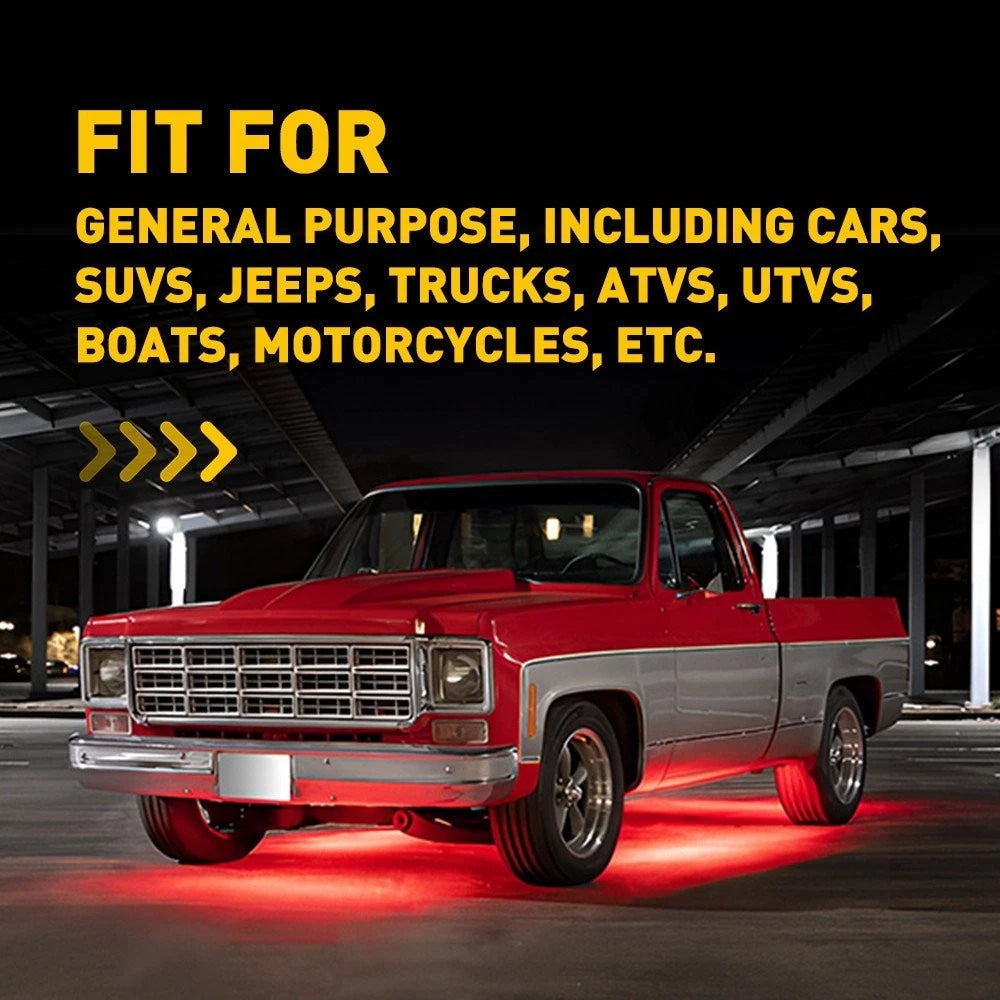 Red 4 Pods LED Rock Lights For JEEP Offroad Car Truck ATV Boat Underbody Light A 6B93BC-57