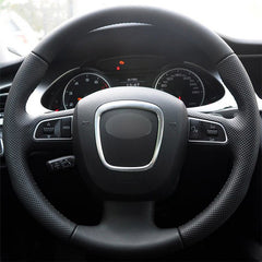 Top Leather Steering Wheel Hand-stitch on Wrap Cover For Audi A3 A4 B8 A5 A6 C6