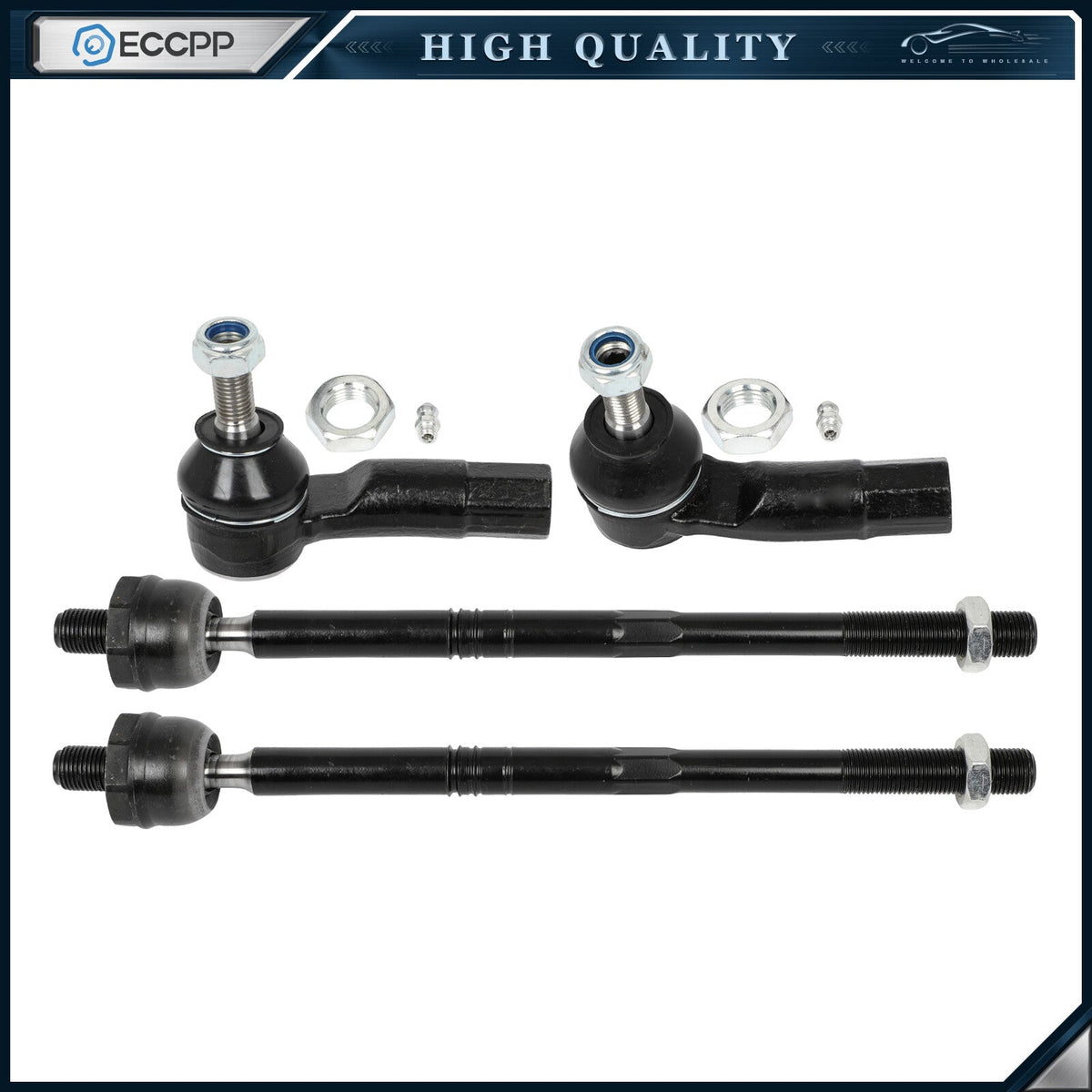 Front Outer Steering Kit Tie Rod End Link For 2006-2010 Volkswagen Jetta Passat 6B93BC-57