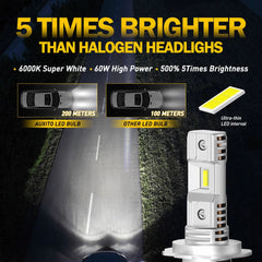 AUXITO H7 LED Headlight Bulbs High Low Beam 6500K Bright White CANBUS Q10 EOA AUXITO