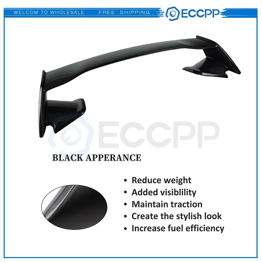 For 15-21 Subaru WRX STI Rear Trunk Lip Painted Black 6B93BC-57