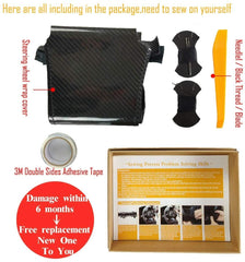 Hand-Sewing Black PU Leather Steering Wheel Covers Wrap For Nissan GTR GT-R