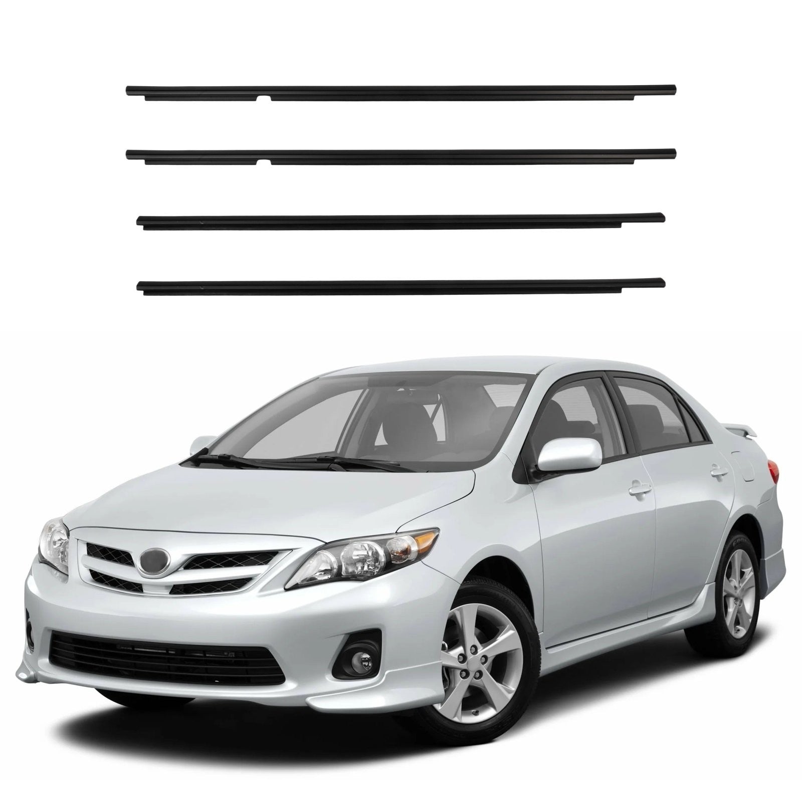 For 2009 2010-2012 Toyota for Corolla Door Window Seal Belt Molding Front & Rear KOEEP