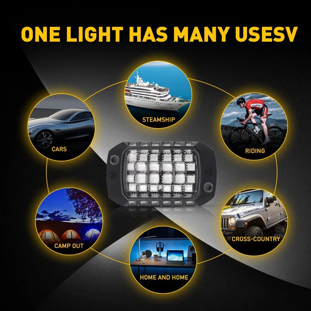 4 PCS Waterproof Underglow Underbody Lighting Kit Pure Red LED Rock Lights EOA 6B93BC-57