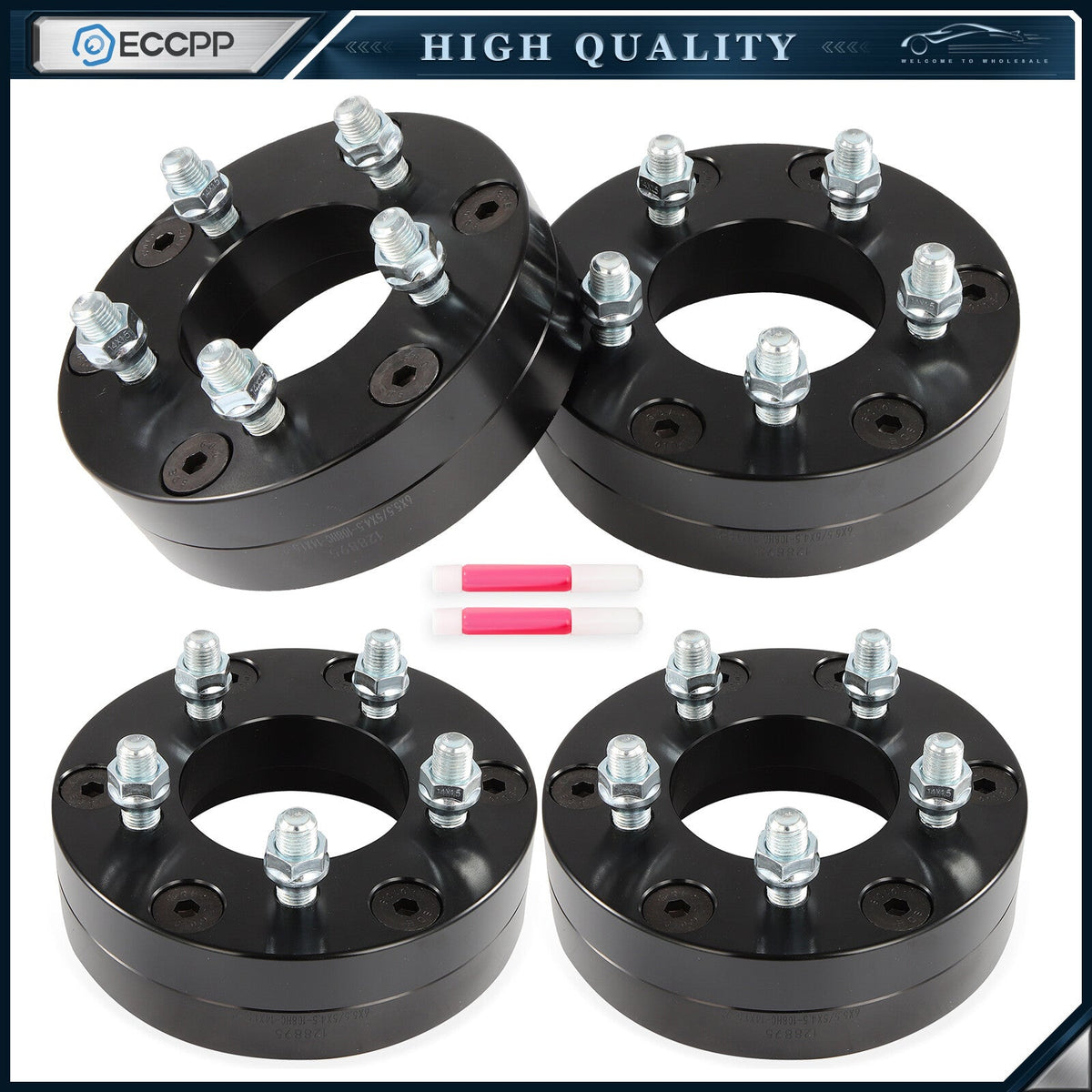 4Pcs 2" 6x5.5 to 5x4.5 Wheel Adapters 14x1.5 For Chevy Convert to Mustang Wheels 6B93BC-57