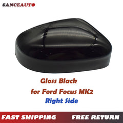 Gloss Black Right Rearview Mirror Cover For Ford Focus MK2 MK3 Mondeo MK4 6B93BC-57