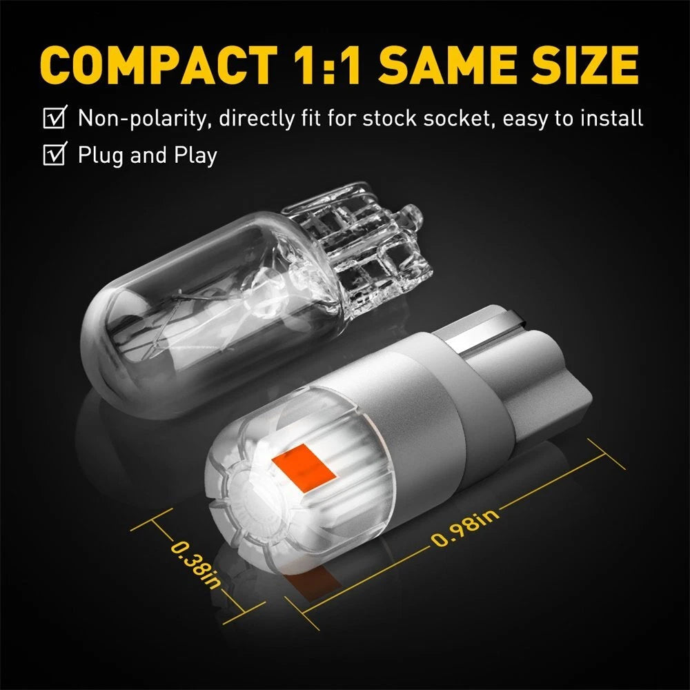 AUXITO T10 Red LED Inner Tail Light Bulb Super Bright 2825 168 192 194 175 2T EA AUXITO