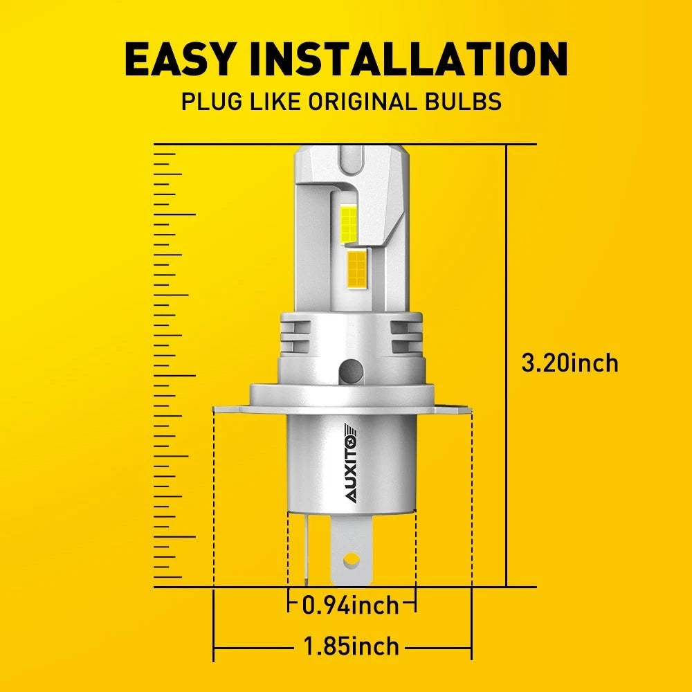 AUXITO H4 LED Headlight Bulbs High Low Beam Super Bright Amber White Lights EOA AUXITO