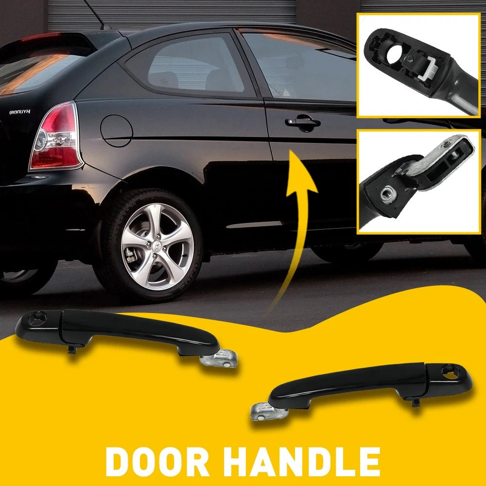 For 2006-2011 Hyundai Accent Front Left Right Door Handle Exterior Outside Black 6B93BC-57