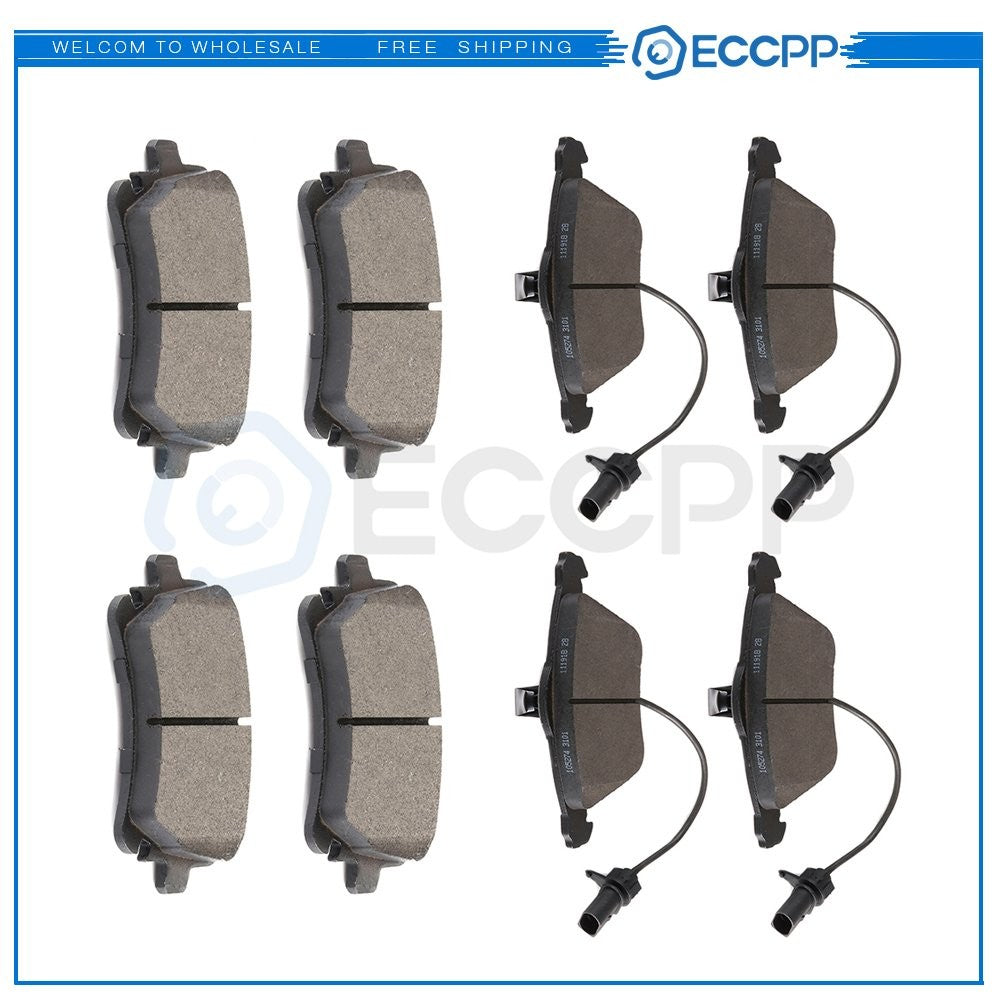 Front and Rear Brake Ceramic Pads For 2008 - 2009 Audi A4 Performance 8pcs 6B93BC-57