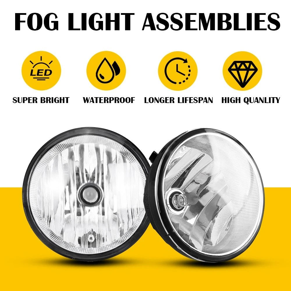 For 2005-2011 Toyota Tacoma 2007-2013 Tundra Clear Fog Light Lamp w/&Bulbs EOA 6B93BC-57