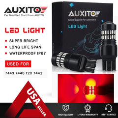 Alert Flash Strobe Blinking 7443 7440 Red LED Brake Tail Stop Signal Light Bulb 6B93BC-57