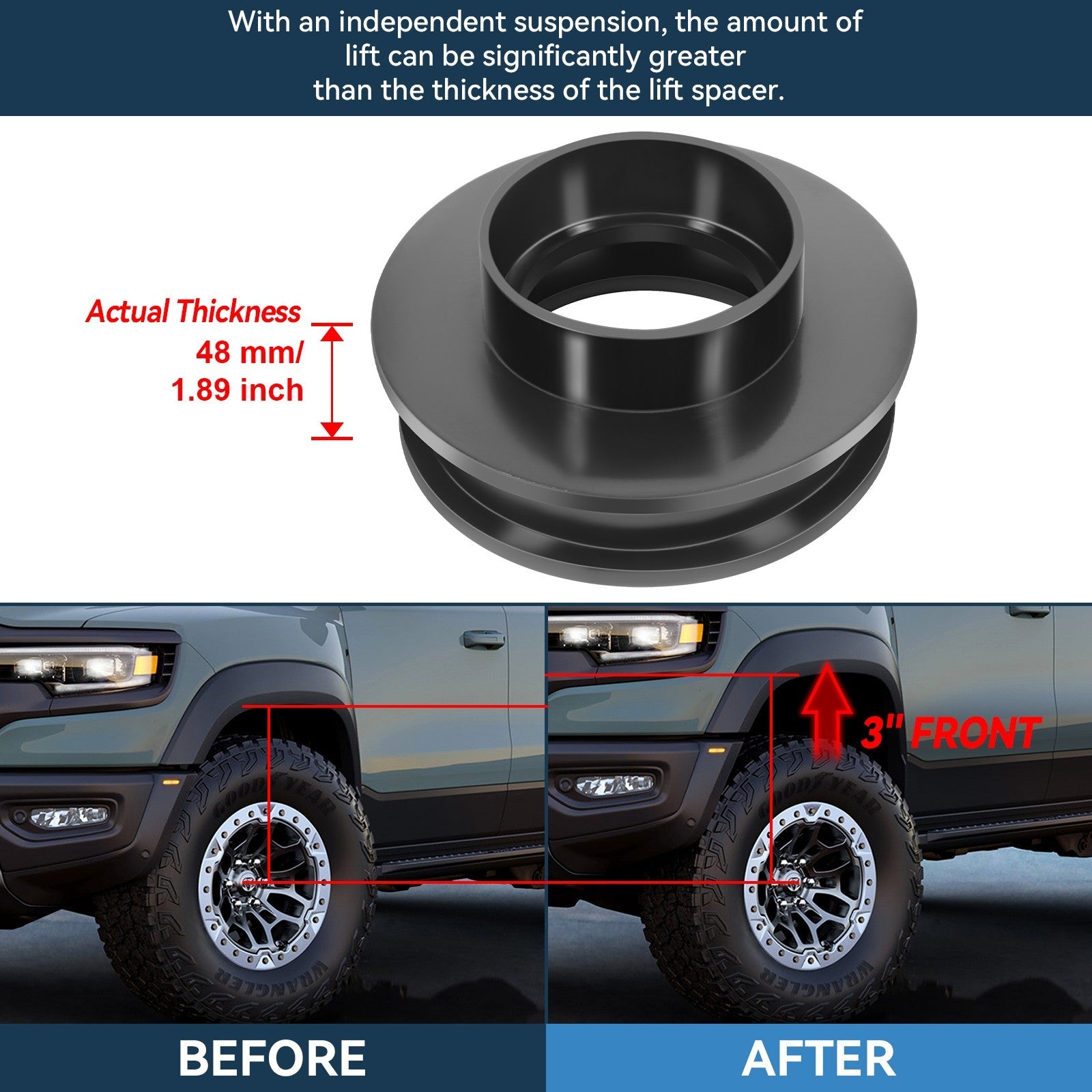 ECCPP 3" Front & 2" Rear Leveling Lift Kit For 1994-2002 Dodge Ram 2500 3500 RWD ECCPP