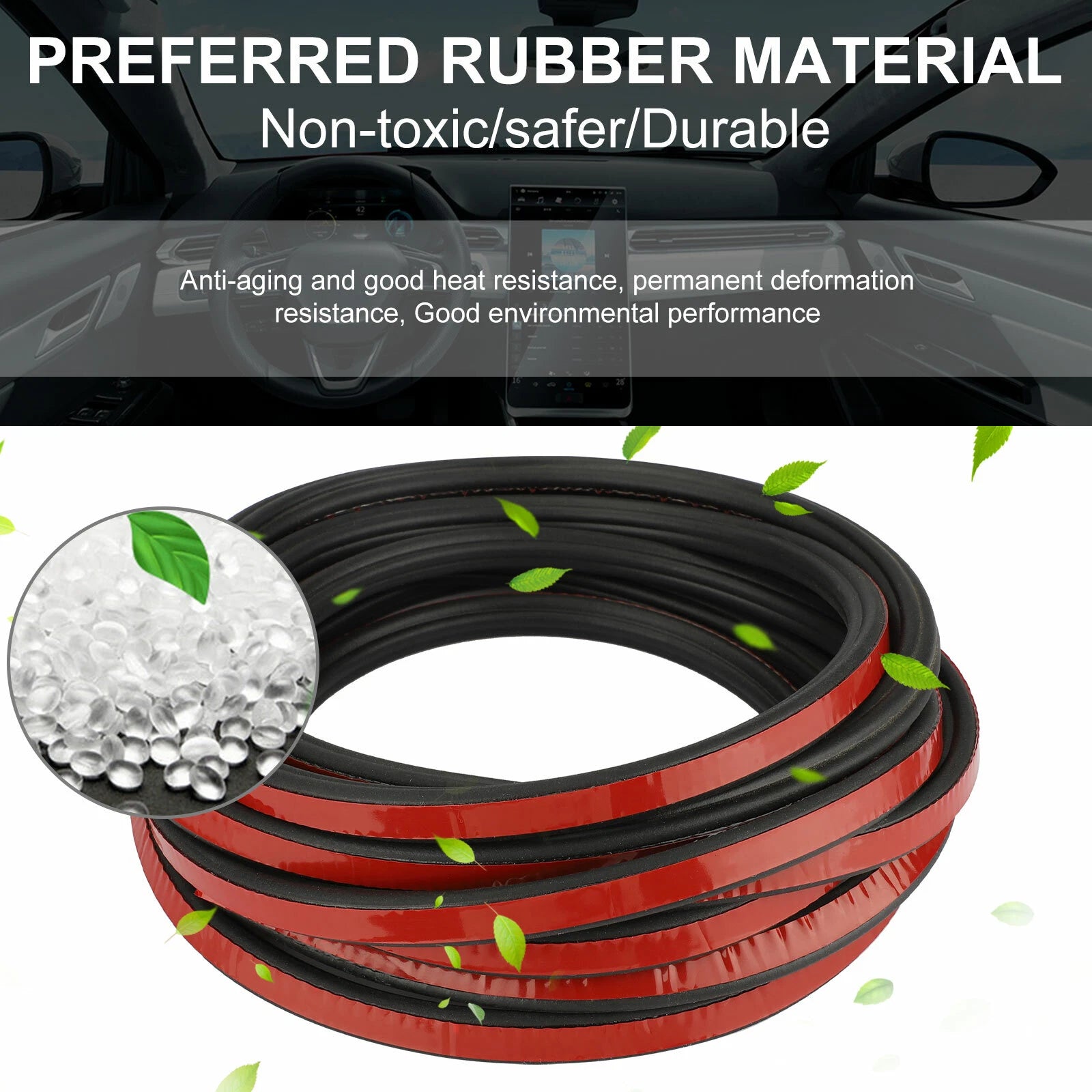 Universal Car Door Rubber Seal Weather Hollow Strip Weatherstrip 16FT 5M L-Shape 6B93BC-57