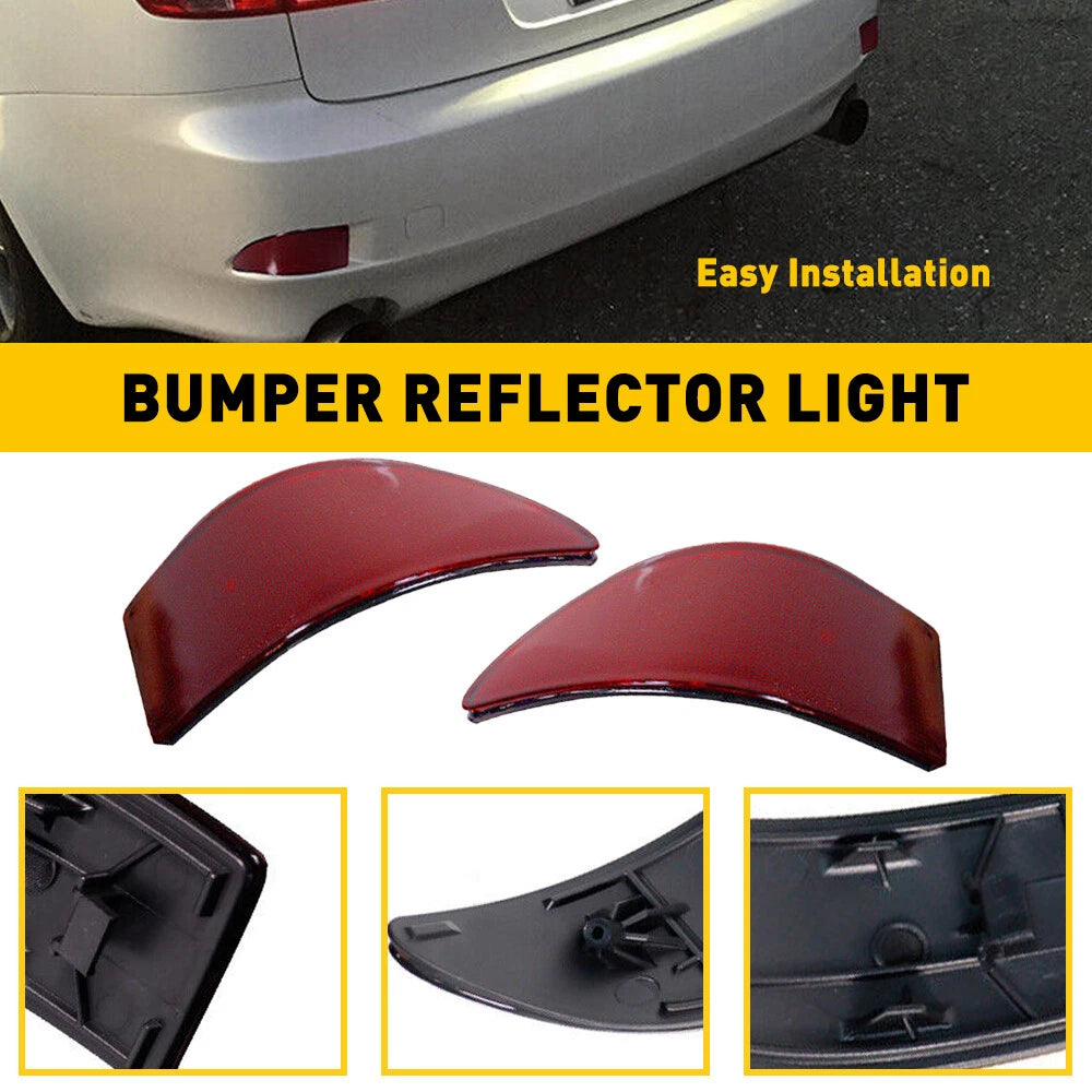 Left+Right Bumper Rear Reflector Light Lamp For Lexus IS250 IS350 2006 2007-2013 6B93BC-57