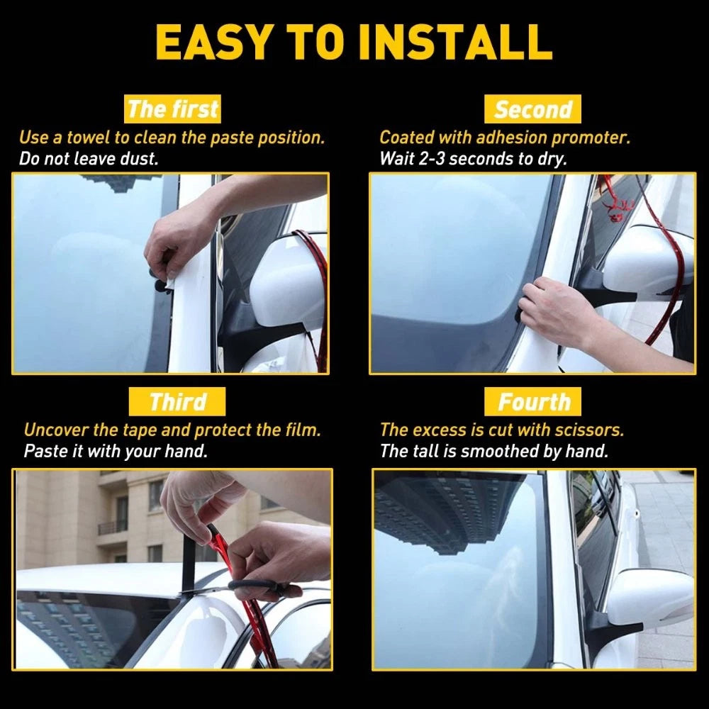 10FT Rubber Seal Weather Strip Trim For Car Front Rear Windshield Sunroof 6B93BC-57