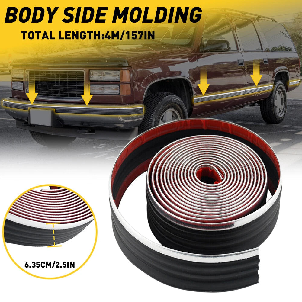 For 88-98 Chevy GMC Body Side Molding Chrome Truck Tahoe Yukon Blazer Suburban A 6B93BC-57