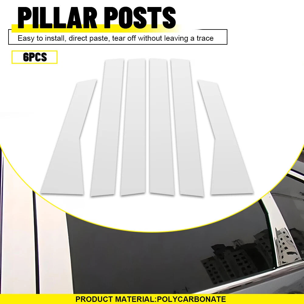 Chrome Color Pillar Posts for 2012-2016 Honda CRV 6pcs Set Door Trim Piano Decal 6B93BC-57
