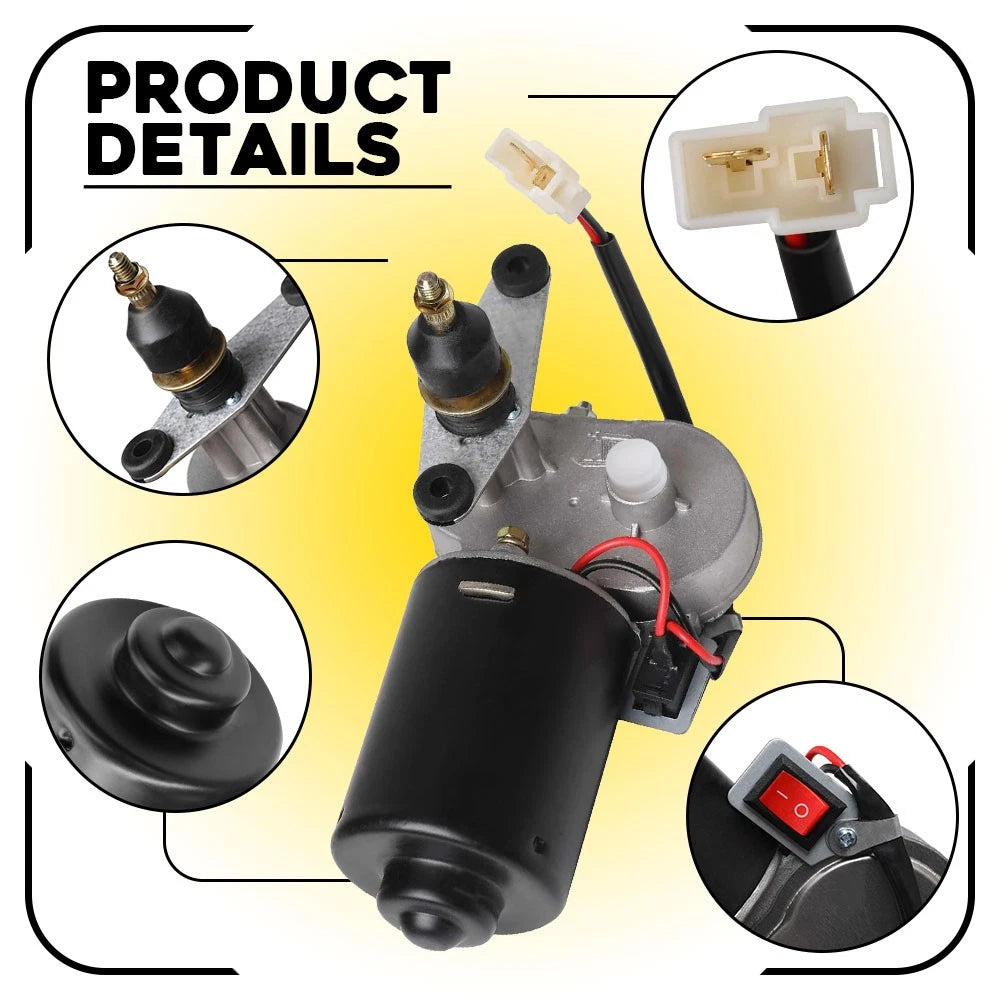 12V Electric Windshield Wiper Motor Kit+Wiring For Polaris Ranger 570/900/1000 A 6B93BC-57