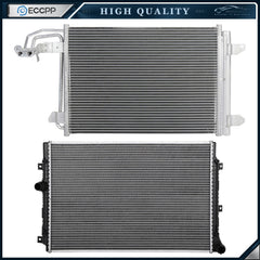 Automotive Aluminum Radiator & AC Condenser Cooling Kit For 14 Volkswagen Jetta 6B93BC-57